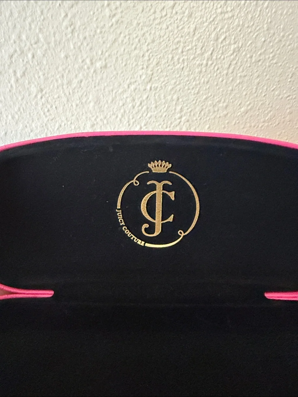 Juicy Couture Fuchsia Hard Sunglasses Case with Gold Logo